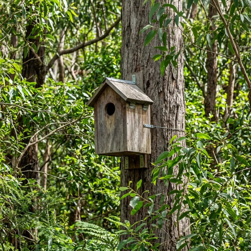Animal nesting box installed as a humane alternative to a Kooyong roof cavity